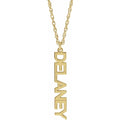 10K Yellow Gold Vertical Block Single Name 18" Necklace