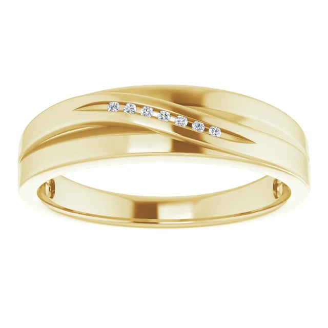 10K Yellow Gold 1 mm Round Wedding Band Mounting