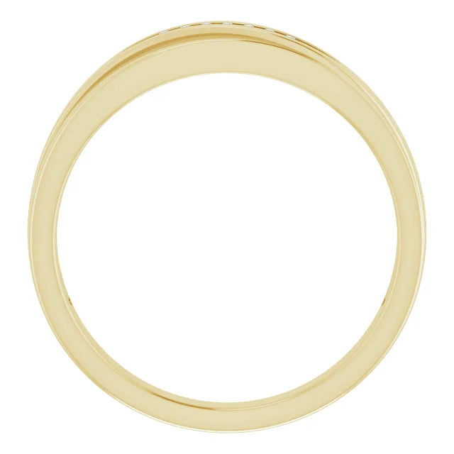 10K Yellow Gold 1 mm Round Wedding Band Mounting