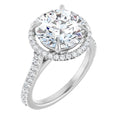 14K White Gold 10x8 mm Emerald Engagement Ring Mounting