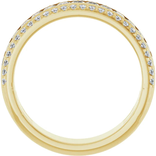 14K Yellow Gold 1 1/8 CTW Natural Diamond Anniversary Band