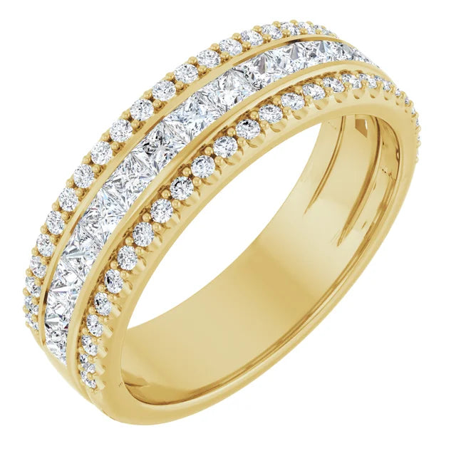 14K Yellow Gold 1 1/8 CTW Natural Diamond Anniversary Band