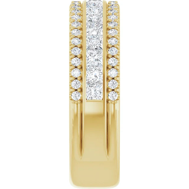 14K Yellow Gold 1 1/8 CTW Natural Diamond Anniversary Band
