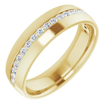 10K Yellow Gold Round Band Engagement Ring