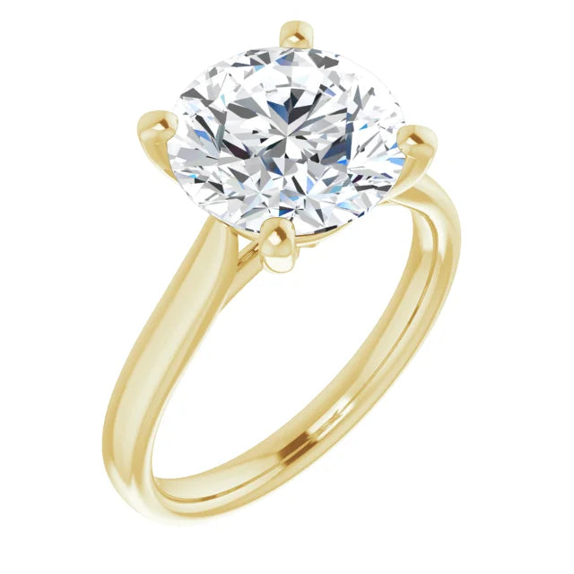 10K Yellow Gold 10 mm Round Engagement Ring Mounting