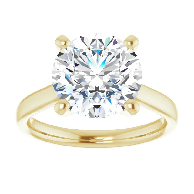 10K Yellow Gold 10 mm Round Engagement Ring Mounting
