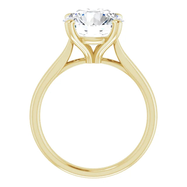 10K Yellow Gold 10 mm Round Engagement Ring Mounting