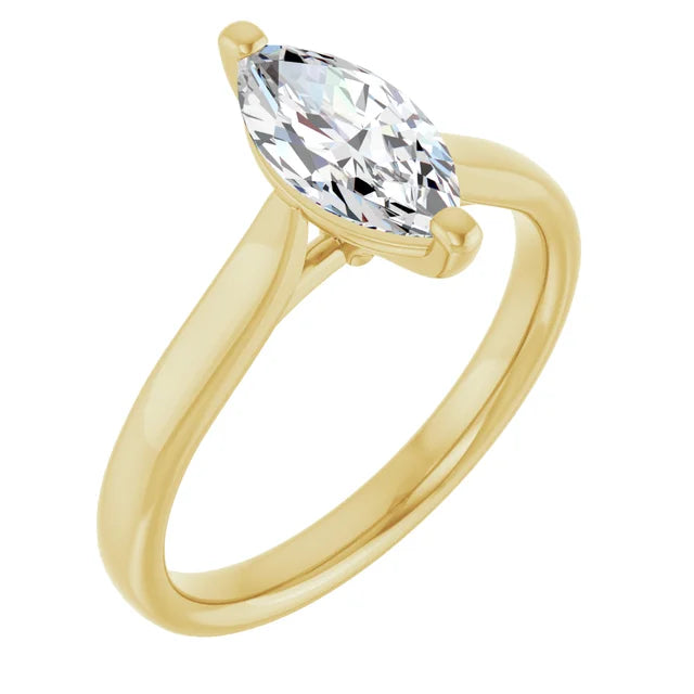 10K Yellow Gold 10x5 mm Marquise Engagement Ring Mounting