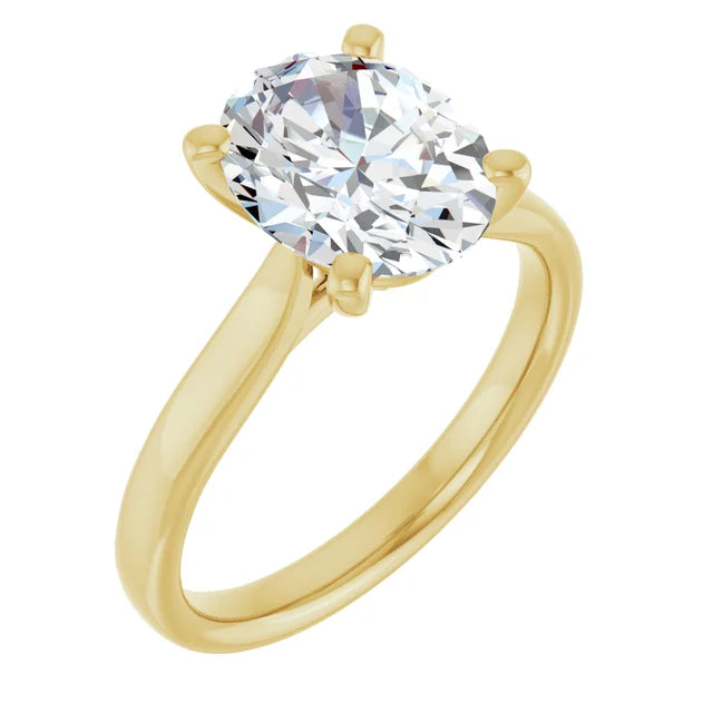10K Yellow Gold 10x8 mm Oval Engagement Ring Mounting