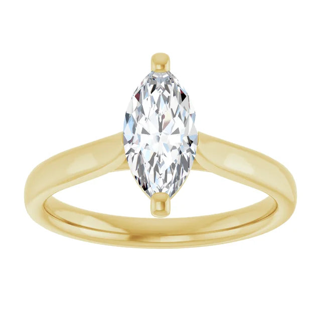 10K Yellow Gold 10x5 mm Marquise Engagement Ring Mounting