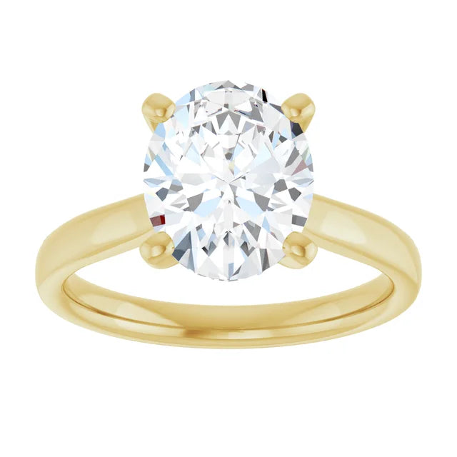 10K Yellow Gold 10x8 mm Oval Engagement Ring Mounting