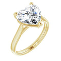 10K Yellow Gold 10x10 mm Heart Engagement Ring Mounting