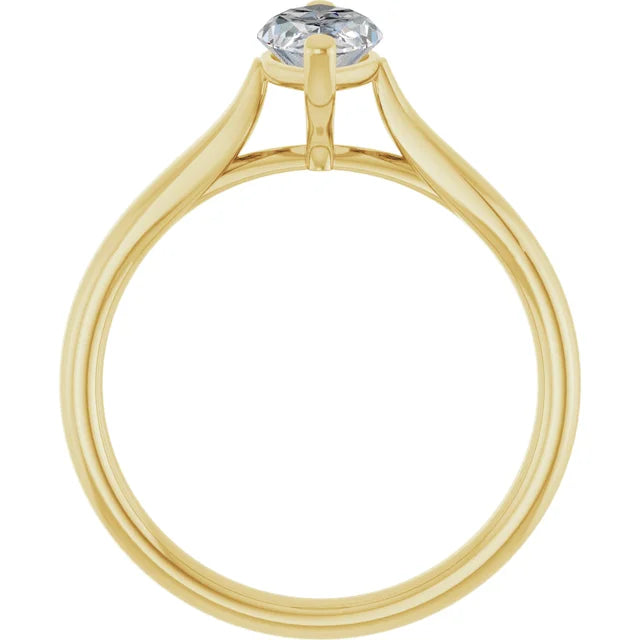 10K Yellow Gold 10x5 mm Marquise Engagement Ring Mounting