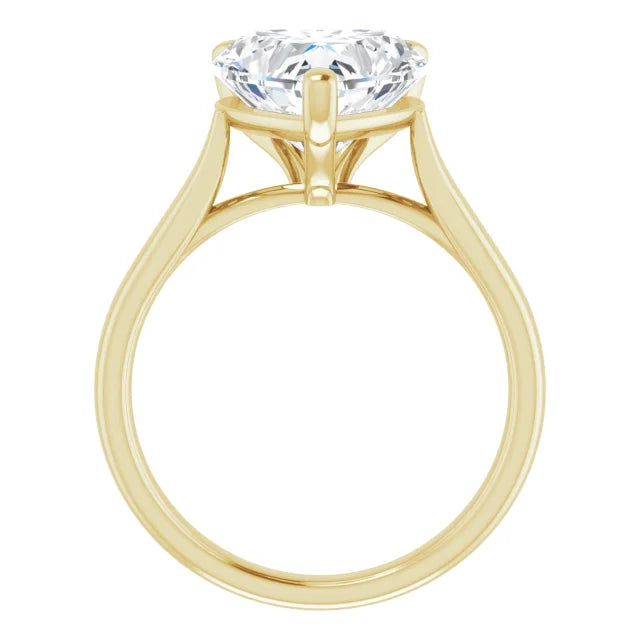10K Yellow Gold 10x10 mm Heart Engagement Ring Mounting