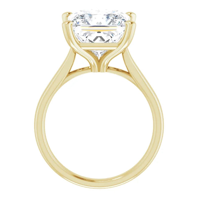 10K Yellow Gold 10 mm Square Engagement Ring Mounting