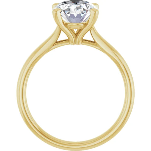 10K Yellow Gold 10x8 mm Oval Engagement Ring Mounting