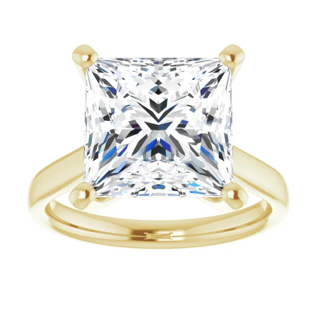 10K Yellow Gold 10 mm Square Engagement Ring Mounting
