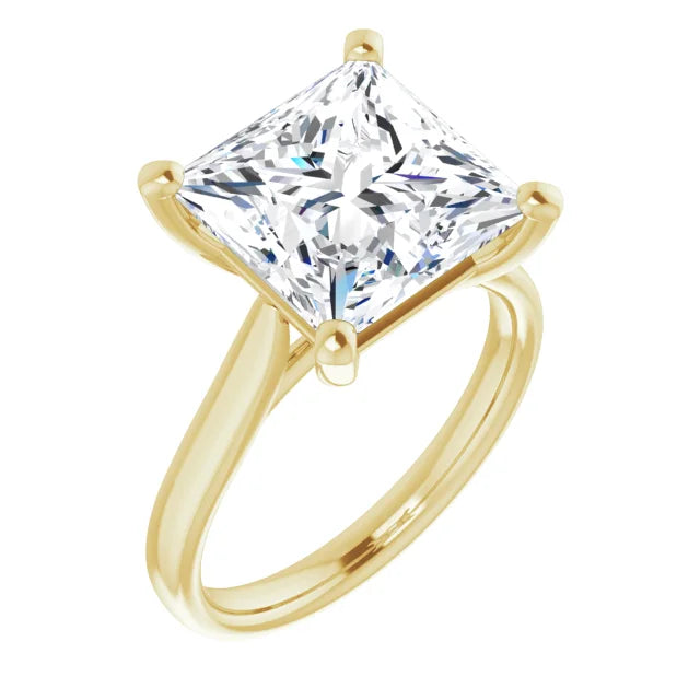 10K Yellow Gold 10 mm Square Engagement Ring Mounting