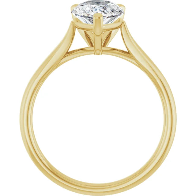 10K Yellow Gold 10x7 mm Pear Engagement Ring Mounting