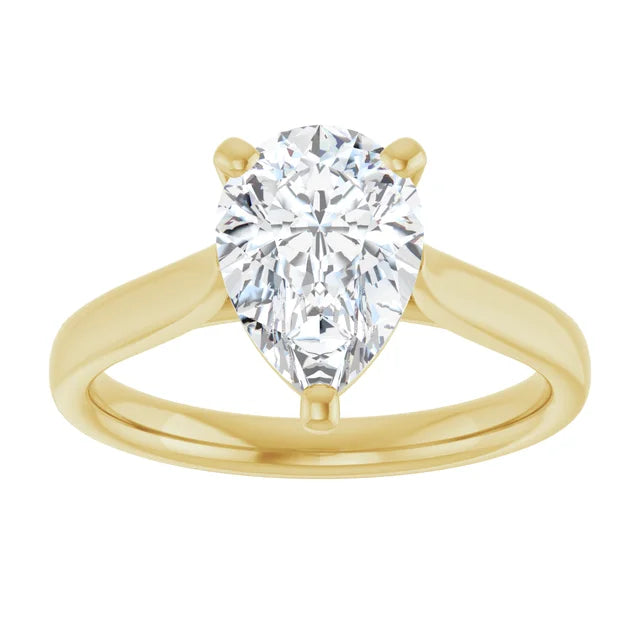 10K Yellow Gold 10x7 mm Pear Engagement Ring Mounting