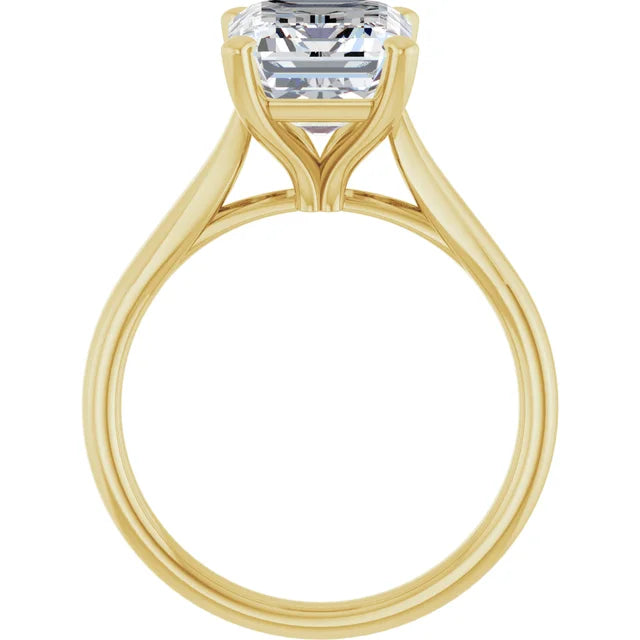 10K Yellow Gold 10x8 mm Emerald Engagement Ring Mounting