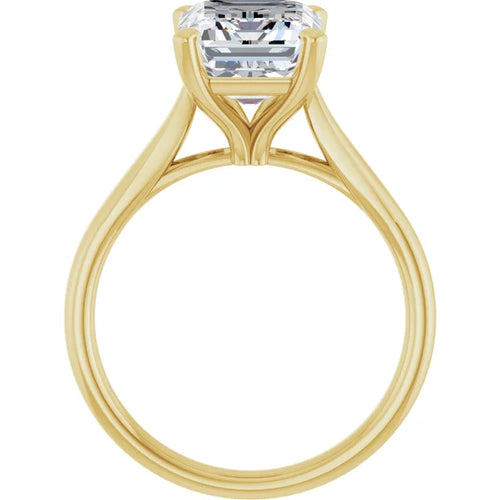 10K Yellow Gold 10x8 mm Emerald Engagement Ring Mounting