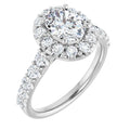 14K White Gold 8x6 mm Oval Engagement Ring Mounting