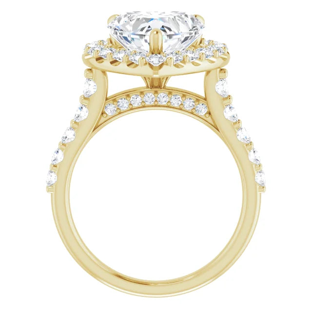 10K Yellow Gold Heart Engagement Ring Mounting