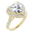 10K Yellow Gold Heart Engagement Ring Mounting