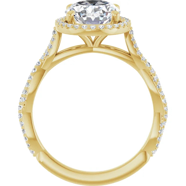 14K Yellow Gold 10x8 mm Oval Engagement Ring Mounting