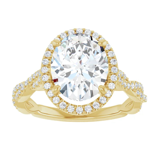 14K Yellow Gold 10x8 mm Oval Engagement Ring Mounting