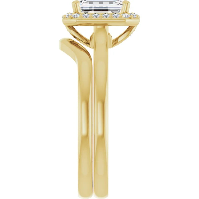 10K Yellow Gold 7x5 mm Emerald Engagement Ring Mounting