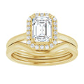 10K Yellow Gold 7x5 mm Emerald Engagement Ring Mounting