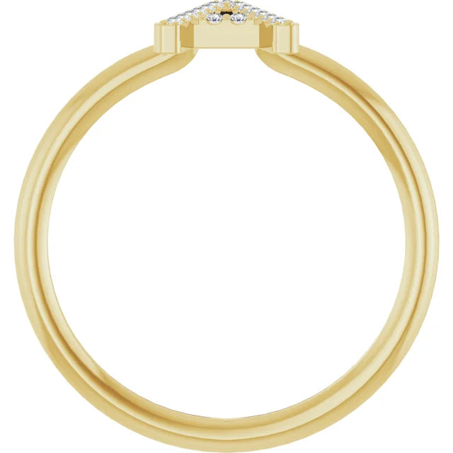 14K Yellow Gold .06 CTW Natural Diamond Initials Ring