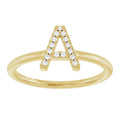14K Yellow Gold .06 CTW Natural Diamond Initials Ring