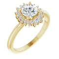 10K Yellow Gold Halo-Style Engagement Ring Mounting