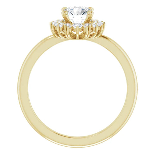 10K Yellow Gold Halo-Style Engagement Ring Mounting