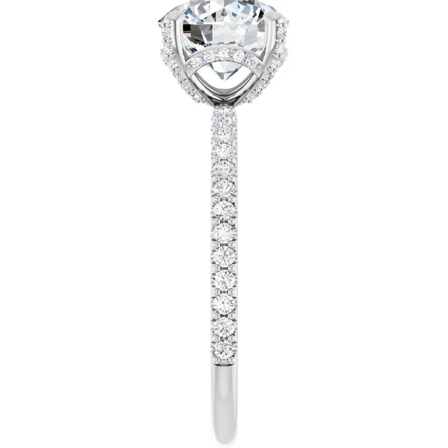White Gold Round Engagement Ring Mounting