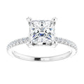 White Gold Square Engagement Ring Mounting