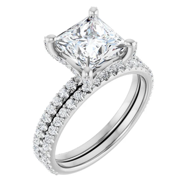 14K White Gold 7x7 mm Square - 14K White Gold Band