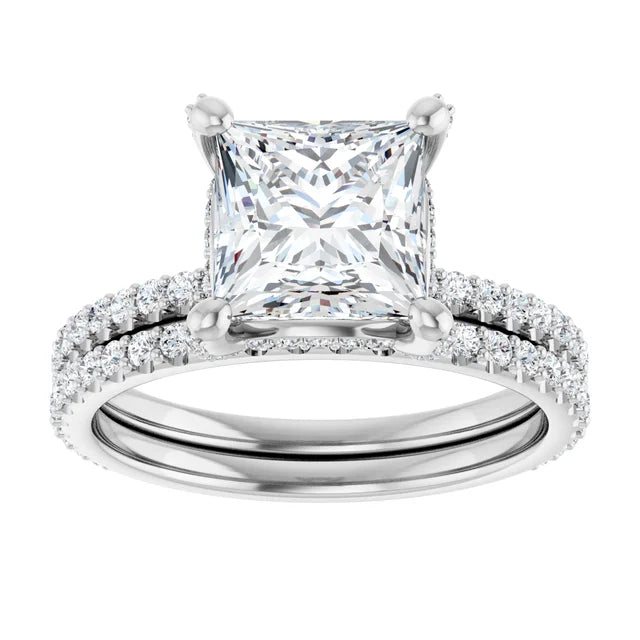 14K White Gold 7x7 mm Square - 14K White Gold Band