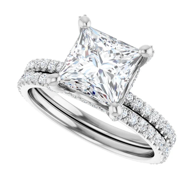14K White Gold 7x7 mm Square - 14K White Gold Band