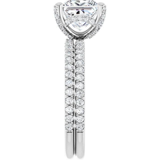 14K White Gold 7x7 mm Square - 14K White Gold Band