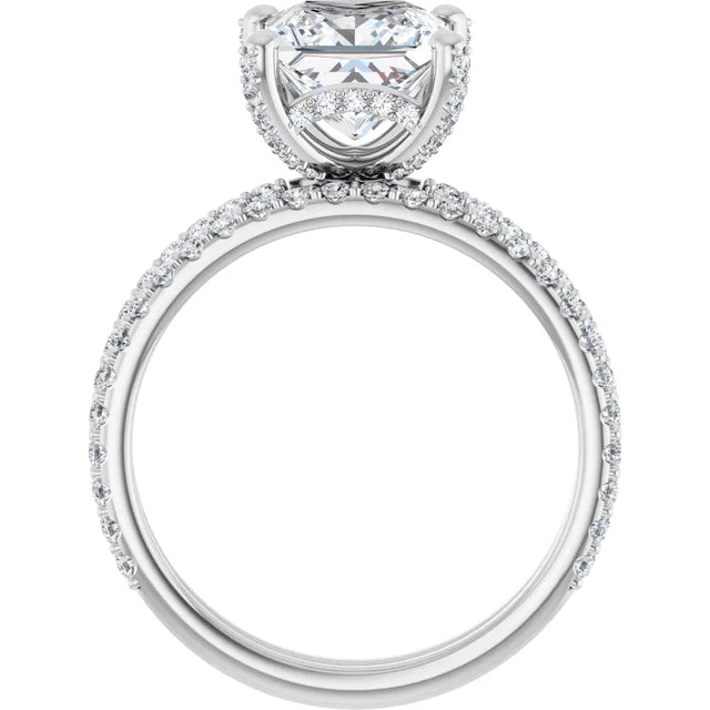 14K White Gold 7x7 mm Square - 14K White Gold Band
