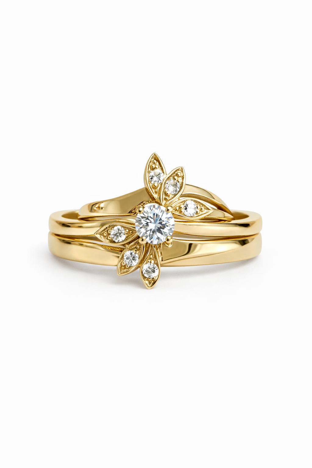 Anillo Oro 14K “Flor Brillante”