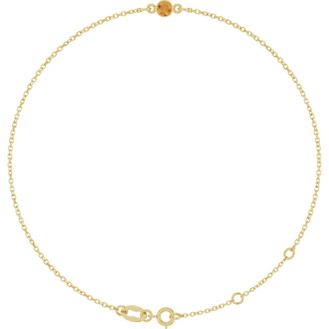 14K Yellow Gold Lab-Grown 6 1/2-7 1/2" Bracelet