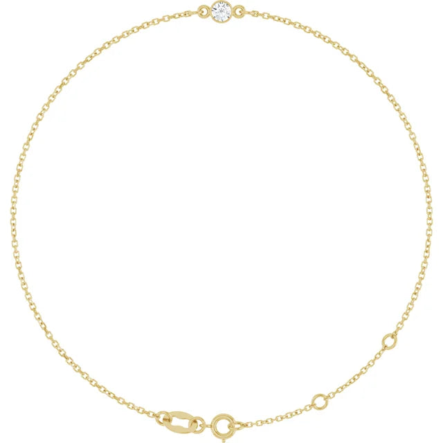 14K Yellow Gold Lab-Grown 6 1/2-7 1/2" Bracelet