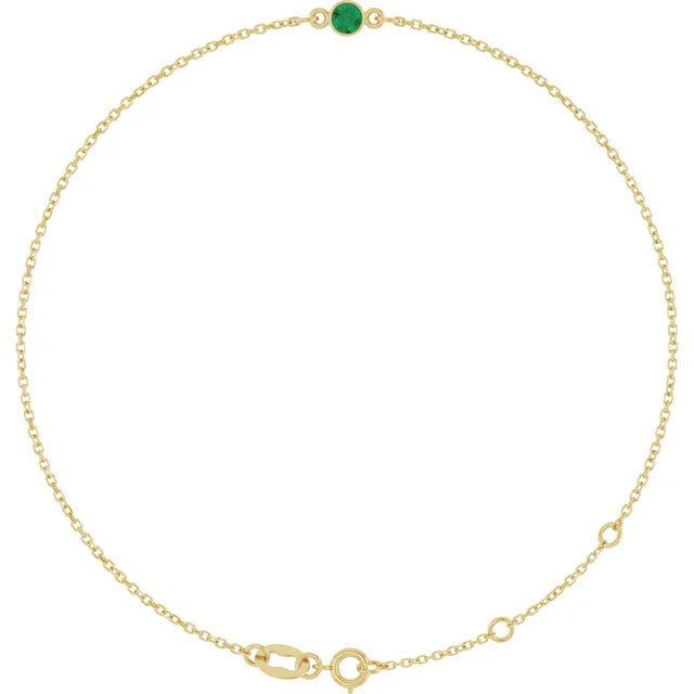 14K Yellow Gold Lab-Grown 6 1/2-7 1/2" Bracelet