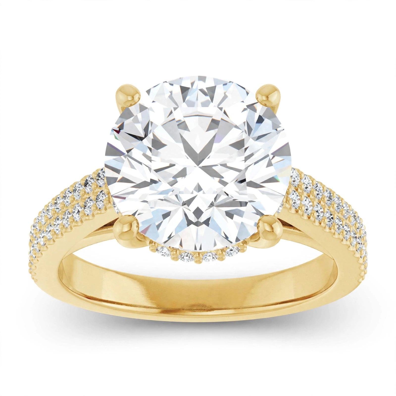10K Yellow Gold Round Engagement Ring Mounting
