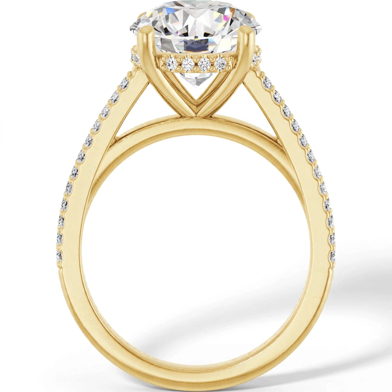 10K Yellow Gold Round Engagement Ring Mounting